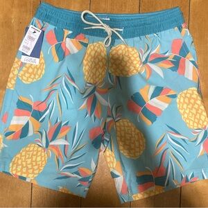 NWT Men’s Size S Blue Crown Swim Trunks with Pineapple Print